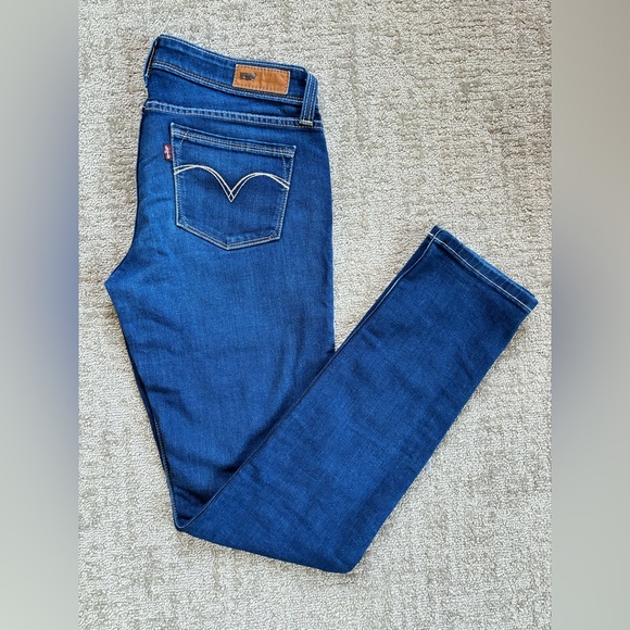 Levi's Demi Curve Femme Bleu Skinny Slim Stretch Jeans W30 L31 (93446